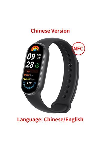 Choice Mi Band 9 Black NFC New Xiaomi Mi Band 9 AMOLED Screen Fitness Bracelet Miband9 60Hz Fitness Trake N