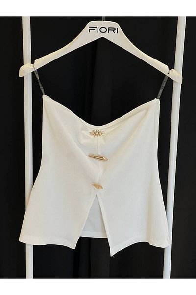 Fiori Strapless Blouse with Draped Sun Accessories