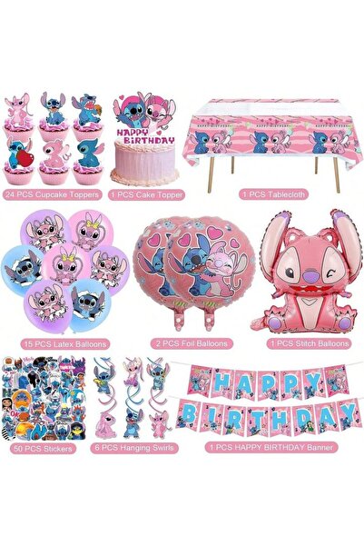 Choice مجموعة أدوات مائدة جديدة لحفلات أعياد الميلاد بموضوع الغرز الوردية مكو...