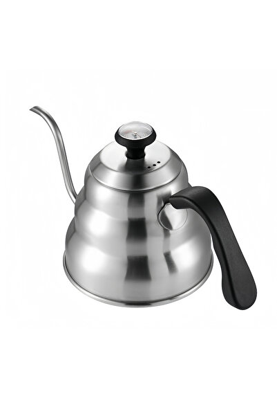 Choice 1L Sliver Stainless Steel Pour Over Coffee Pot with Thermometer Swan L...
