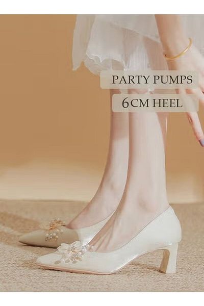Generic Duniso Women's High Heels Wedding Rhinestone High Heels Pointed Toe Thin Shiny Bridal Dress Shoes