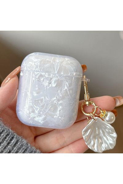 Choice AirPods2 Dreamy Pearl Shell Soft Case with Keychain for AirPods Pro and 2 Airpods 4 3 2 Wireless Ear