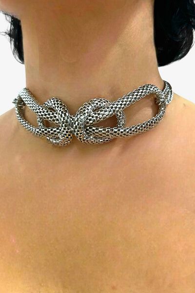 PETEK AKSESUAR Knot Choker Chain Necklace