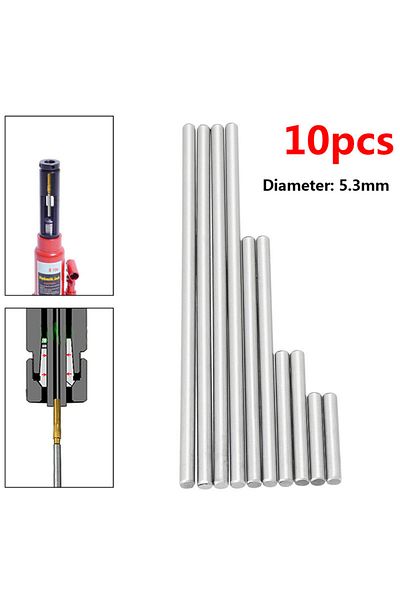 Choice 10Pcs 5.3mm High Hardness Ejector Pins Set for Pushing Drill Buttons Full Specifications Steel Re...