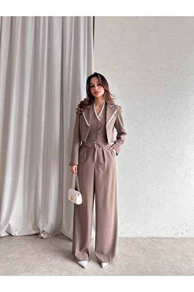 Mooi Butik MAGGIE Suit 3715 - Καφέ