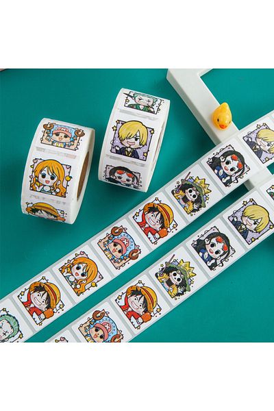 Choice 500PCS 500pcs/Roll One Piece Cartoon Anime Sealing Stickers Creativity DIY PVC Laptop Decals Decorat