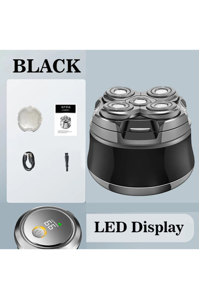 Choice ماكينة حلاقة رأس قابلة لإعادة الشحن باللون الأسود للرجال الصلع، ماكينة...