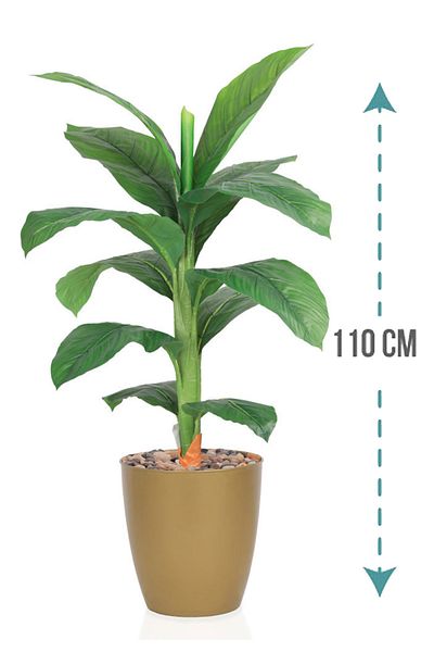 Generic شجرة ورق موز صغير بمركن بلاستيك