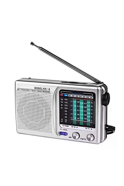 XMSJ Silver Color KK9 Mini FM Radio Portable Pocket Radio LCD Digital Display Full Band AM FM Radio Radio