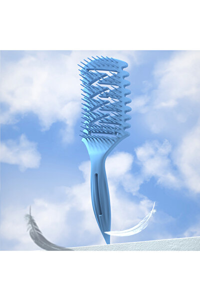 Choice فرشاة فك تشابك الشعر المجعد والمجعد للنساء من وانمي، باللون الأزرق (بد...