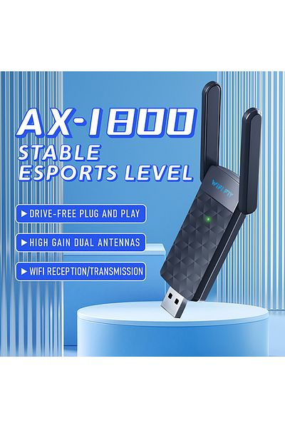 Choice محول واي فاي 6 USB بسرعة 1800 ميجابت في الثانية، دونجل واي فاي USB3.0 بسرعة 5 جيجاهرتز/2.4 جيجاهرتز، بطاقة شبكة لاسلكية 802.11ax عالية الكسب...