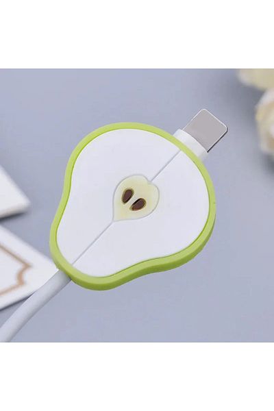 Choice Pear Cute phone USB Cable Protector for Apple iPhone Samsung cable bumper cord fruit bite charger wi