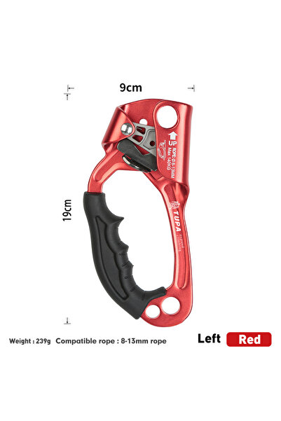 Choice جهاز صعود يدوي SRT لتسلق الصخور في الهواء الطلق باللون الأحمر الأيسر، ...