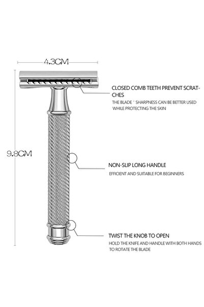 Choice1 Sliver Razor Premium Single Blade Safety Razors, Double Edge Razor Blade, Shaving Razors for Men wit