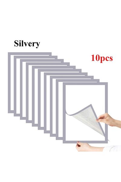 Choice 21x30cm 10PCS Silvery 10pcs Rectangular Magnetic Photo Frame A4/A6 Gold Silver Black Self Adhesive N