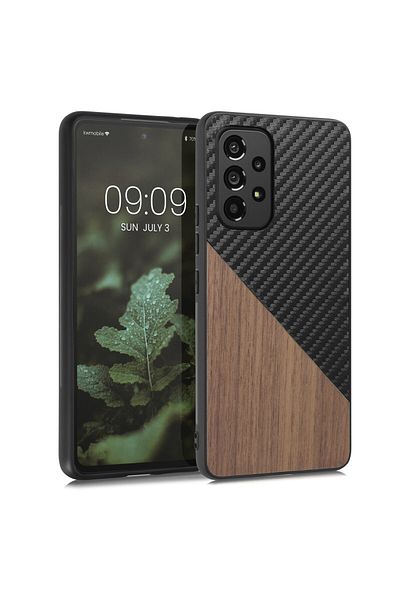 KWmobile Case For Samsung Galaxy A53 5g, Wood, Brown/black, 58673.01