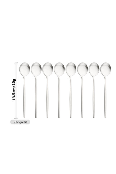 Choice 8Pcs 1Set Silver Drmfiy Black Handle Gold Coffee Tableware Set 8/16/24/32 Spoon Dinnerware Bar Spoon