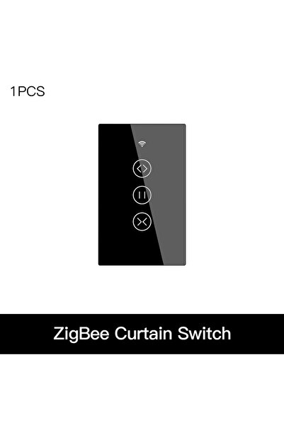 MOES مفتاح ستارة Tuya ZigBee من شركة MOES الأمريكية باللون الأسود، يعمل بترددات الراديو الذكية، يعمل باللمس، ستائر دوارة، مصراع، تطبيق ذكي، لاسلكي
