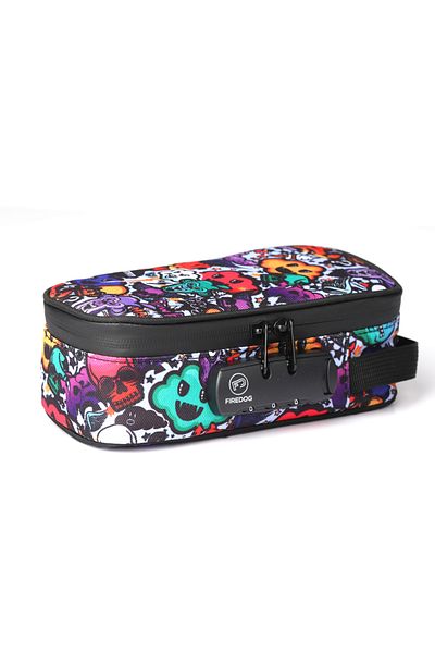 Choice Skull Firedog Smell Proof Bag With Combination Lock Odor Stash Case