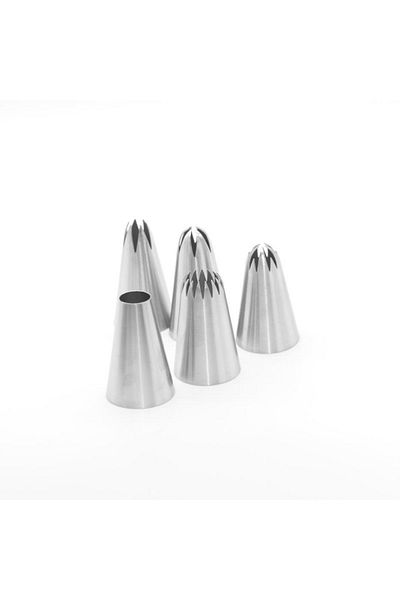 DUTRIEUX Decorative Mouth Set 5pcs/set Metal Cake Cream Decoration Tips Set Pastry Tools Stainless Steel Pipi