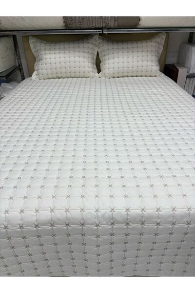 FİBELLA HOME COLLECTİON Tek Kişilik Kapitoneli Yatak Örtüsü Takımı - Pike Takımı - Gri