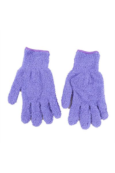 Choice 2pcs Purple 2Pcs Cleaning Gloves Microfiber Coral Fleece Car Grooming Gloves Solid Color Five Finger