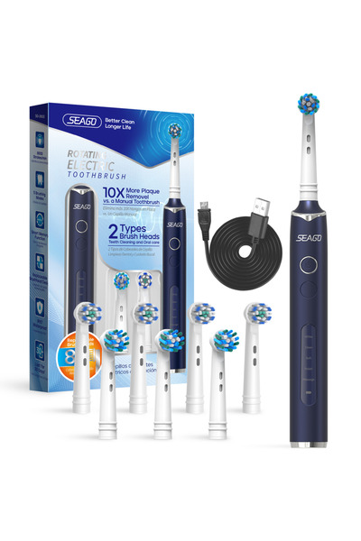 Choice1 فرشاة أسنان كهربائية دوارة قابلة لإعادة الشحن من سيجو SG-2603Blue لتن...
