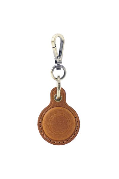 Choice brown Genuine Leather Airtag Case Protective Cover For Apple Airtag Tracker Anti-lost AirTag Keychai