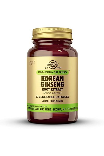 Solgar Korean Ginseng Root Extract, 60 Vegetable Capsules, Immune Support