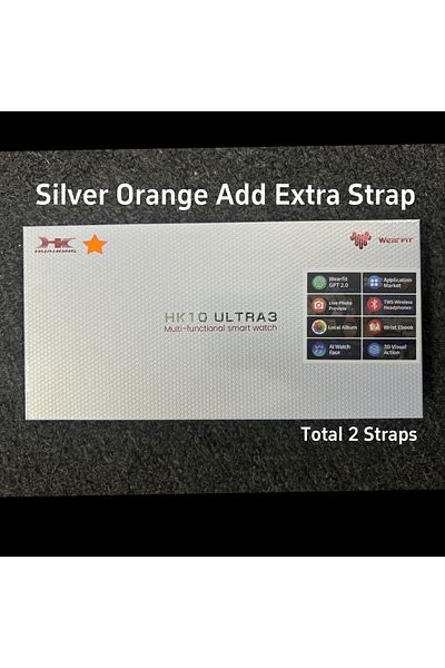 Choice Global Version Silver body Orange AMOLED HK10 ULTRA3 Smart Watch Series 10 ChatGPT 1GB ROM AI Watch
