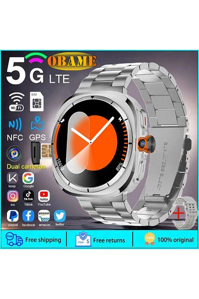 Choice 4G 5G SIM Silver strap New Watch U8 Ultra Smart Watch Video Call Smartwatch 4G/5G Sim Card GPS WIFI