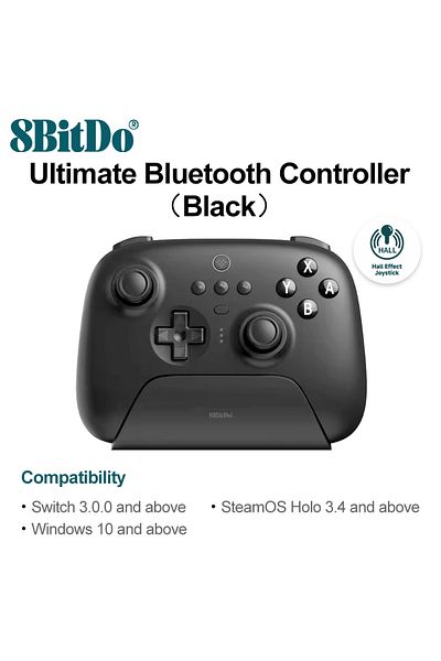 Choice Black 8bitdo Switch Controller Ultimate Bluetooth Wireless Gamepads Pc With Charging Dock For Ninten