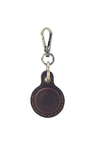 Choice coffee Genuine Leather Airtag Case Protective Cover For Apple Airtag Tracker Anti-lost AirTag Keycha