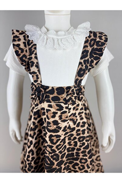 ESTE BUTİK Leopard Patterned Cotton Salopet