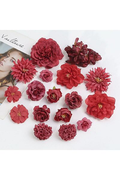 Choice Red Rose Artificial Flowers Set Peony Fake Flowers For Home Decor Wedding Marriage Decorations Ornam
