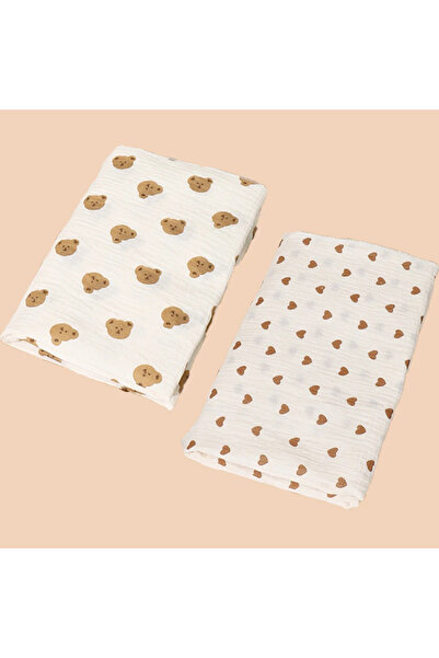 OIMG بطانية استقبال للأطفال حديثي الولادة من قماش موسلين قطني مكونة من قطعتين...