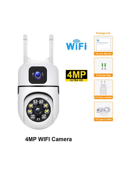 Choice Eu plug wifi camera only WiFi IP Camera Security Protection Dual Lens Dual Screen Wireless Indoor Mo