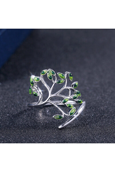 Choice خاتم كوكتيل على شكل شجرة حية من هويتان B2921 قابل للتغيير الحجم، مناسب...