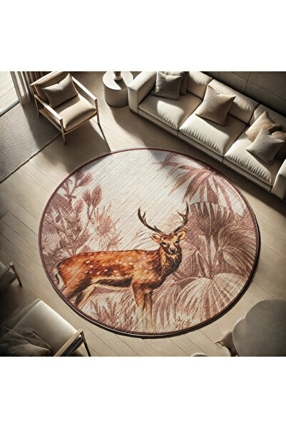 Rugs Modern Halı Alya Koleksiyonu Goblen Tasarım Geyik Detaylı Dokuma Taban D...