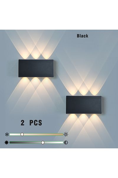 Choice 3 Color Dimming WA806B-Black-2pcs Wireless Portable LED Wall Lamp Touch Dimming Wall lights Type-C C