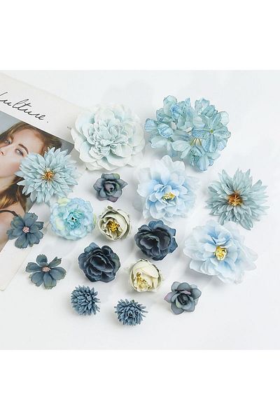 Choice Blue Rose Artificial Flowers Set Peony Fake Flowers For Home Decor Wedding Marriage Decorations Orna