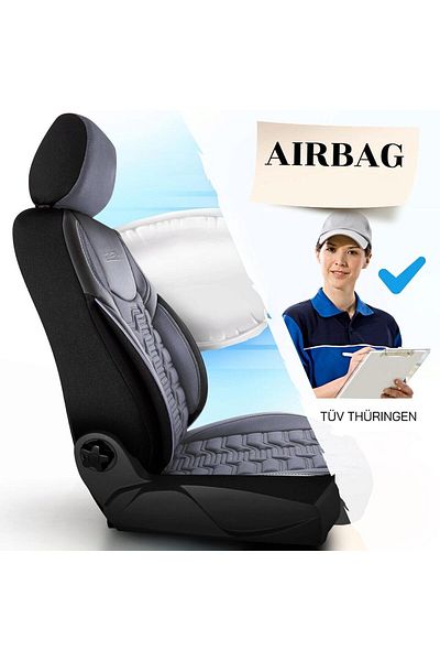 Panda Panda Berlin Car Seat Cover Set, petrol grey, 11 pieces
