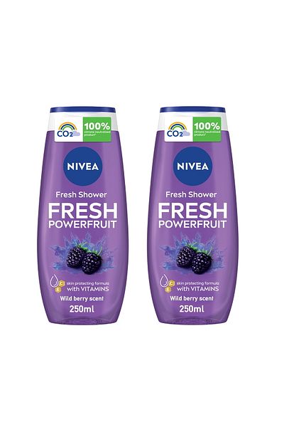 NIVEA Fresh Powerfruit Shower Gel Value Pack 2x250ml Refreshing Body Wash