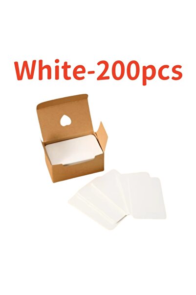 Choice أبيض - 200 قطعة 100 قطعة 90 × 54 × 0.3 مم بطاقة ورق كرافت فارغة رسالة عمل ملاحظة شكرًا لك كتابة ملصق