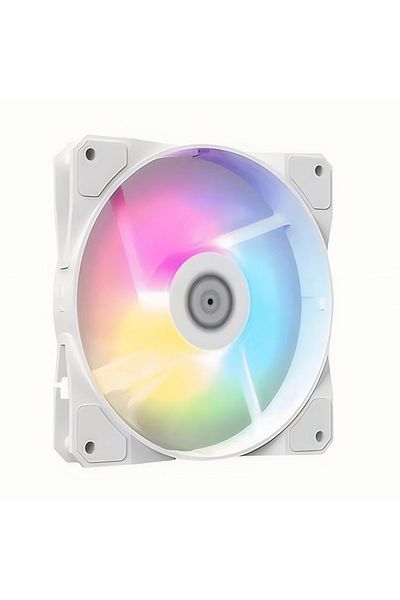 TEUCER RGB WHITE white single fan TEUCER P16 RGB FAN 120mm Pc Computer Case Fan Rainbow Heatsink 4PIN 12cm