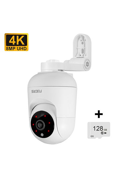 Choice Eu plug 8MP with 128G card FUERS 4K 8MP WiFi IP Camera With Adjustable Bracket Tuya Smart Home Secur