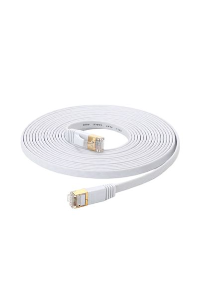 Choice كابل إيثرنت CAT7 أبيض بطول 1 متر، كابل شبكة إنترنت LAN، كابل جهاز توجيه PS 4، كابل RJ45، جديد 2024