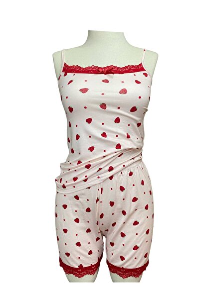 İNSPİRA Modal Viscose Blend Suspender Shorts Pajama Set