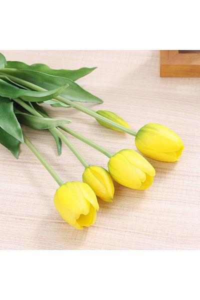 Choice Yellow 5pcs Artificial Tulips Flowers Real Touch Pink High Quality Luxury Silicone Fake Flower Home