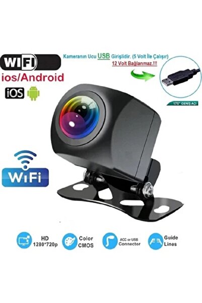 Kalite Wifi Geri Görüş Kamerası USB Girişli(Cep Telefon+Tablet ile Arkayı Kab...